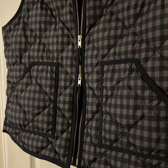 J. Crew Medium Gray and Black Vest with Gold Zipper - Picture 3 of 5